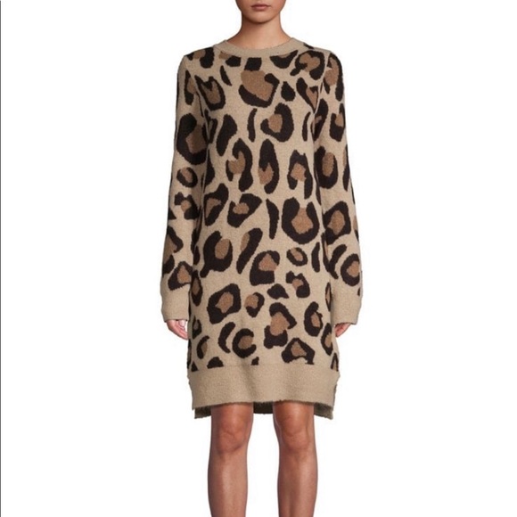 Dresses & Skirts - SOLD-SOLD Cheetah Sweater Dress(Please read description)